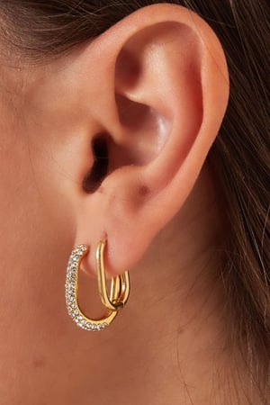 Oval hoops Gold Color Stainless Steel h5 Picture3